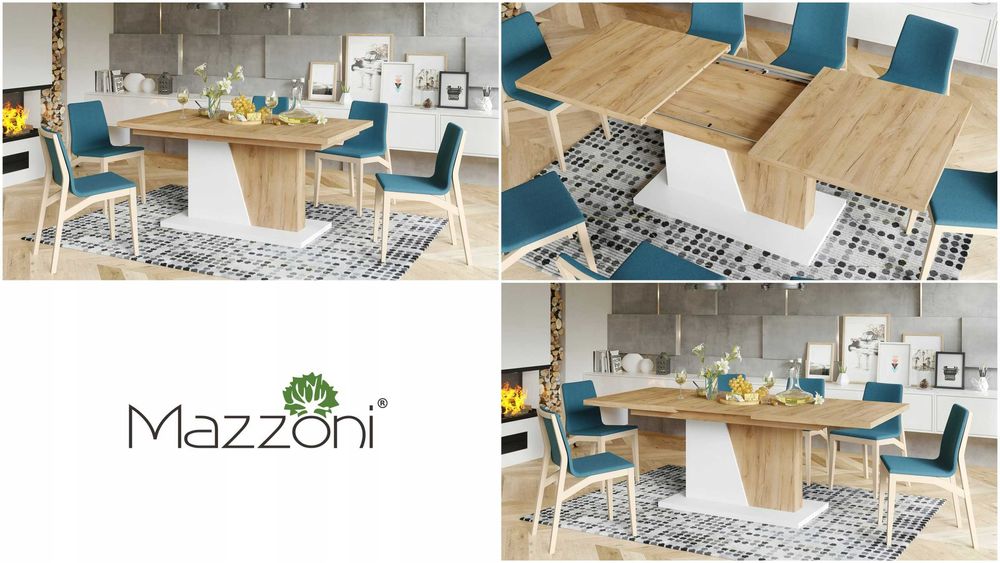 NOBLE NOIR różne kolory STÓŁ ROZKŁADANY do 218 cm! Mazzoni