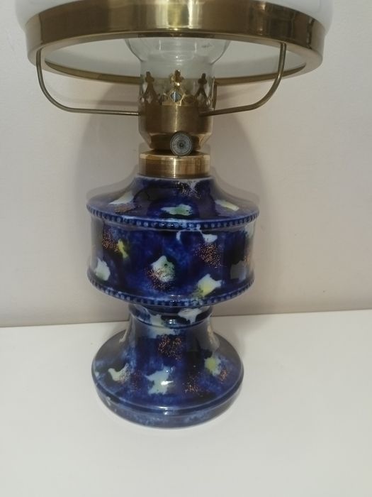 Lampa naftowa Wallendorf kobaltowa