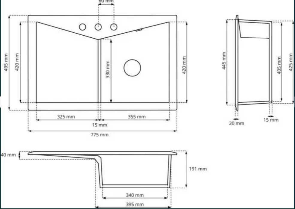 Zlewozmywak granitowy Lavello Diamond 1.0