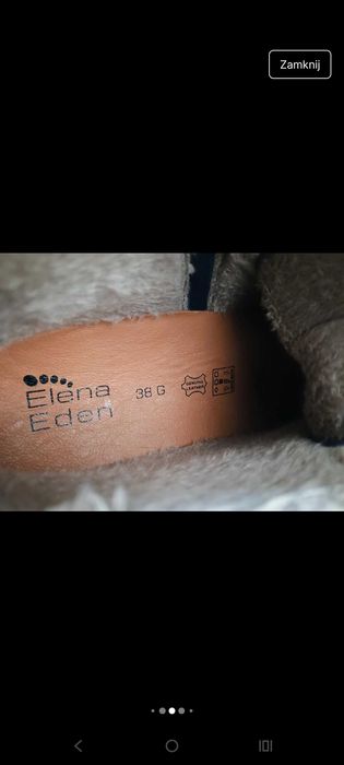 Musztardowe ocieplane trampki skórzane Elena Eden 38 wkł 25 cm botki
