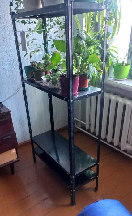 Стелаж металевий 4 полиці (чорний)