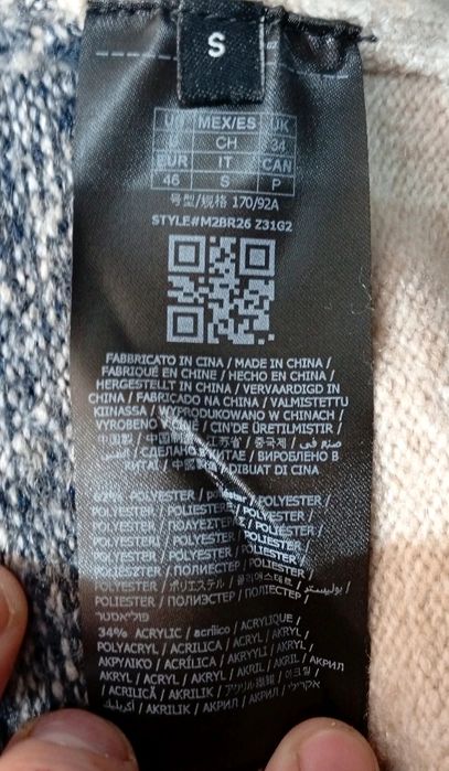 Guess Sweter Męski Szary w Pasy Oryginalny Rozmiar S
