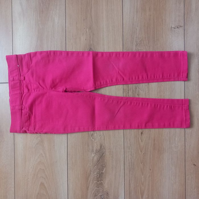 Spodnie jegginsy elastyczne różowe dla dziewczynki rozmiar 110