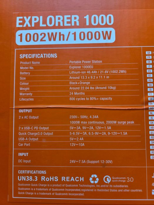 Зарядна станція Jackery Explorer 1000EU (1002Wh / 1000W)