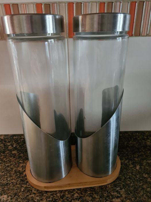 Suporte em madeira 2 frascos envio grátis