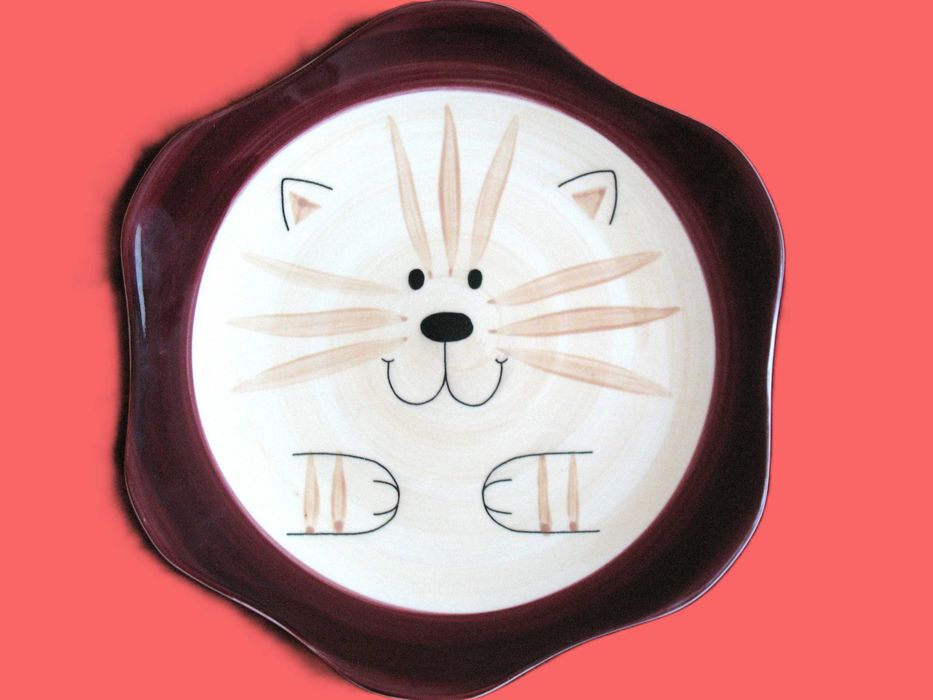 Talerz deserowy z kotem - Cha Cult Fine Ceramics