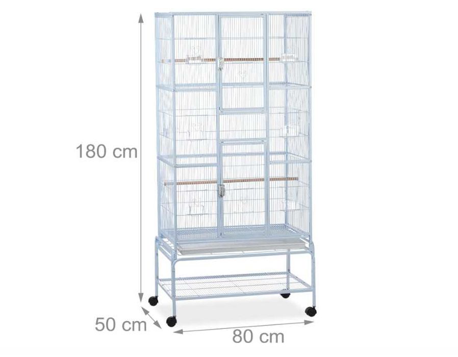 Relaxdays Woliera dla ptaków XL na kółkach 180cm