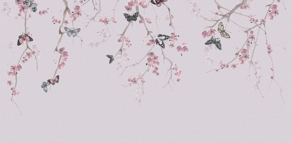 Fototapeta Kwiaty i Motyle Sakura 530x260cm premium, wada fabryczna