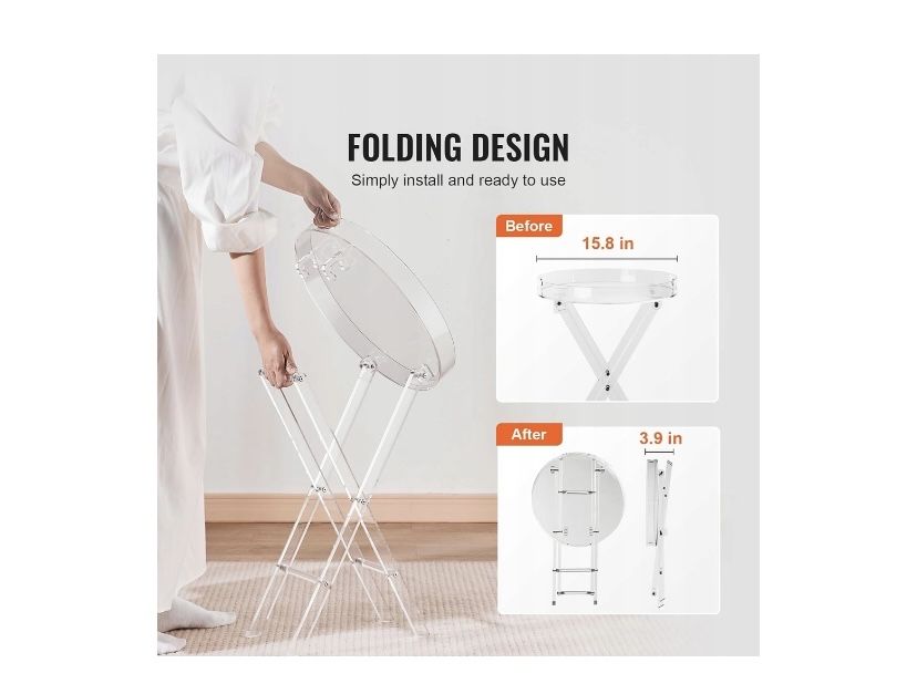 Stolik kawowy akrylowy transparentny taca przezroczysty vevor