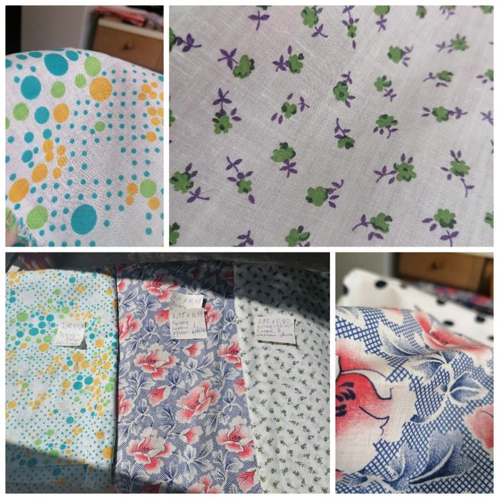 Отрезы новой ткани ситец