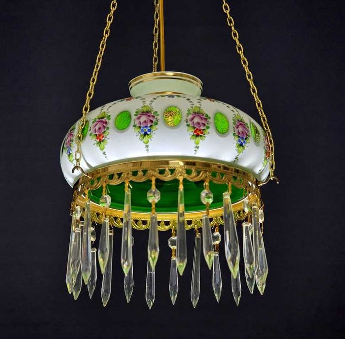 Kryształowy żyrandol Bohemia szkło cięte warstwowe lata 60-te