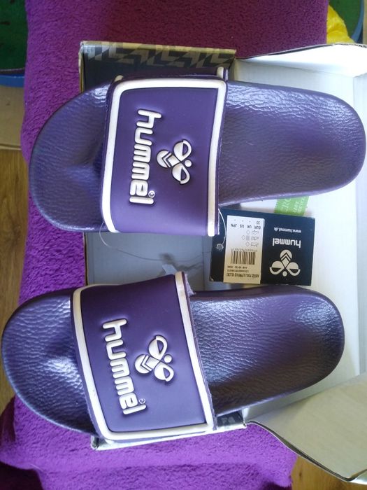 Klapki dziecięce na basen,plażę regulowane hummel velcro rozm.32-20 cm