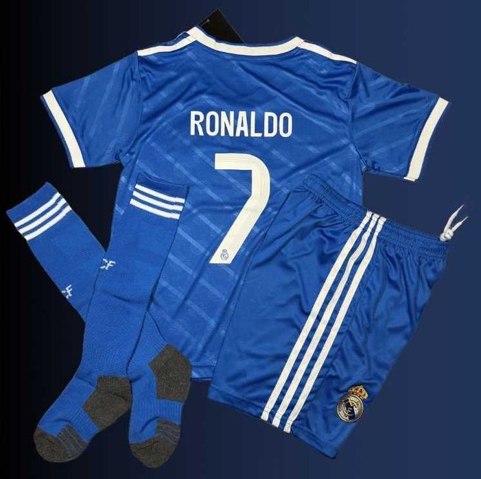 Komplet piłkarski koszulka Cristiano Ronaldo Real Madryt ostatni sezon