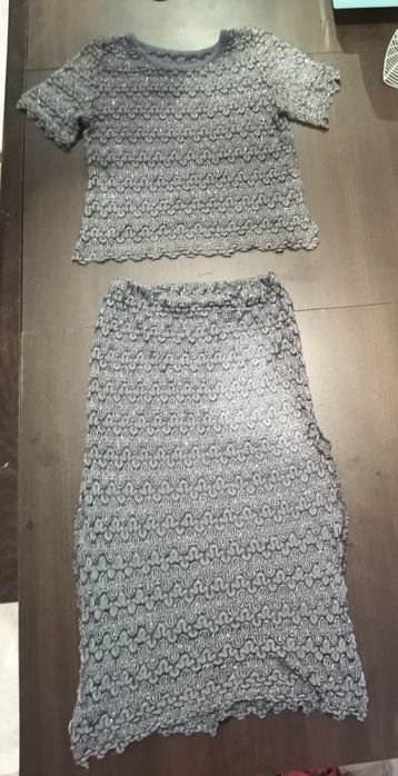 Bluzka i spodnica z siatki roz s