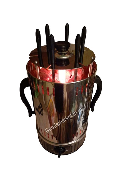 Электрошашлычница Помічниця 6 шампуров + запасная колба + таймер