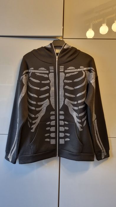 Crystal ZIP Skeleton Hoodie M