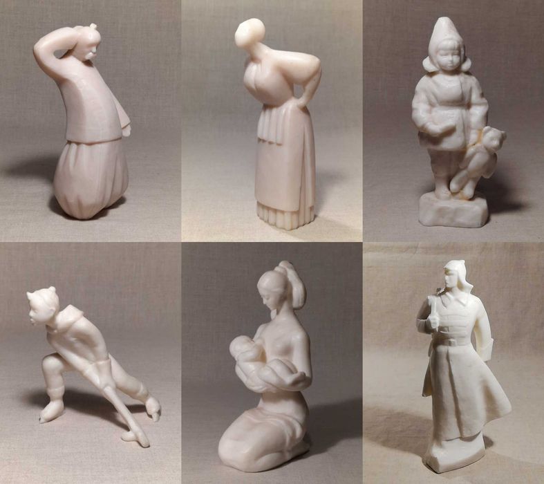 РЕДКИЕ скульптуры Колкий пластик 60-е статуэтка пластмасса винтаж СССР