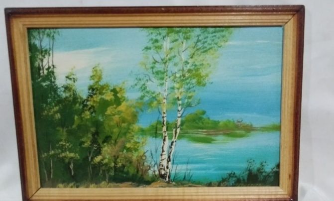 Картина маслом 23 х33 см. в деревянной рамке.