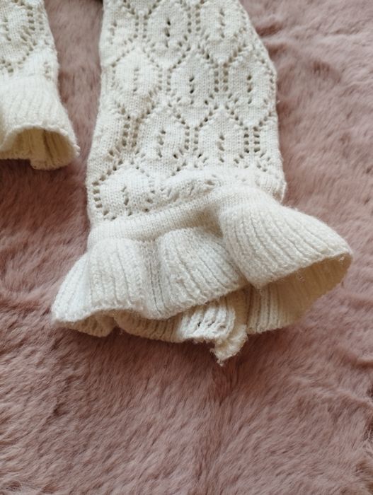 Biały/ecru elegancki sweterek/bolerko/kardigan 140/146cm komunia