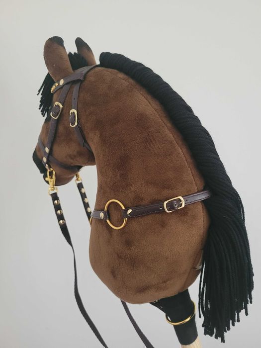 Konik Hobby Horse A4 ręcznie szyty z minky, zestaw z ogłowiem #175
