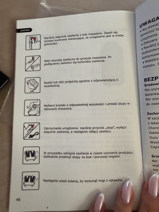 Masażer stóp i łydek z podgrzewaczem i pilotem