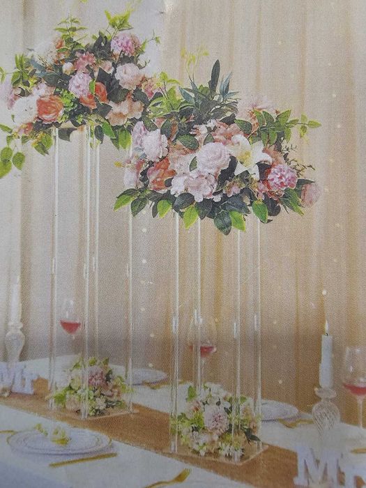 Stojak na kwiaty 80 cm –2 szt. akrylowe,przezroczyste wesele/przyjęcia