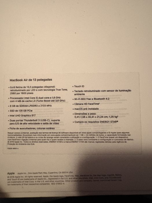 Macbook air 2018 13 polegadas ecra avariado para pecas493989009063956482