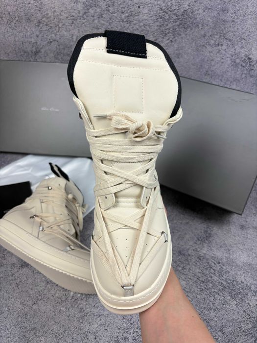 Ботинки Rick Owens Geobasket Megalace White рик овенс мегалейс