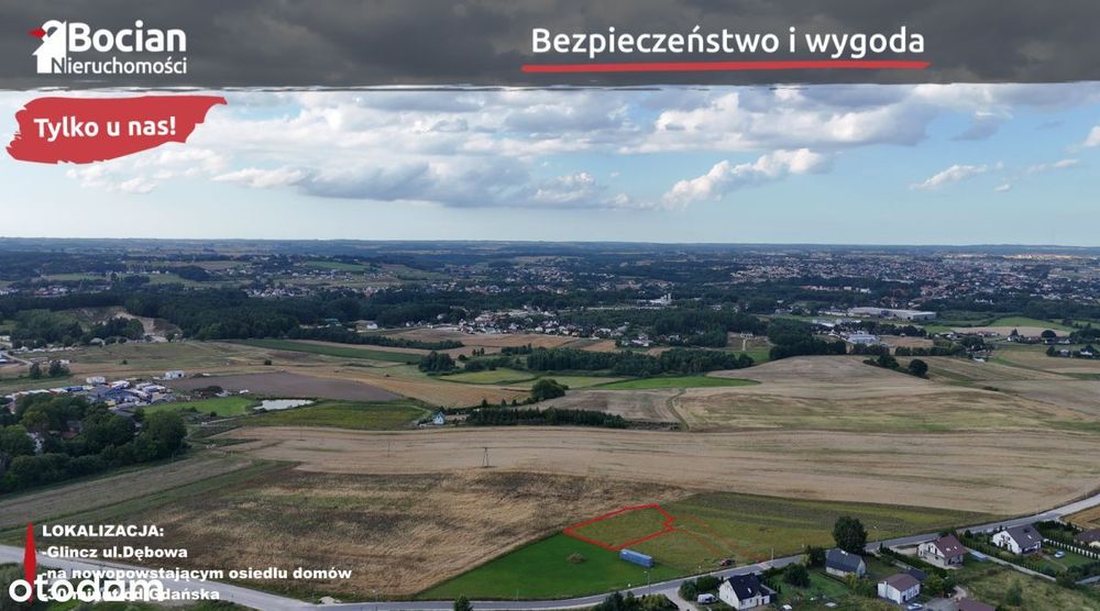 Płaska, słoneczna działka z dobrym dojazdem-Glincz