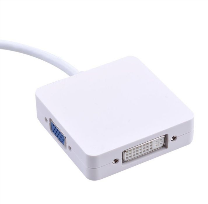 Adaptador Thunderbolt p HDMI VGA e DVI MacBook Displayport 3 em 1 NOVO