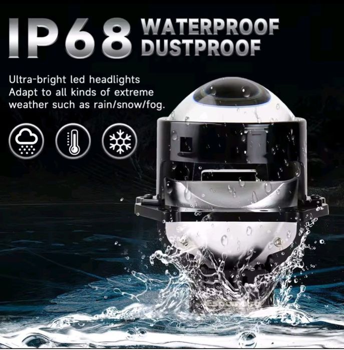 Комплект 1800грн Бі-LED лінзи в фари 2.5" / 3.0" — супер яскраві, IP68