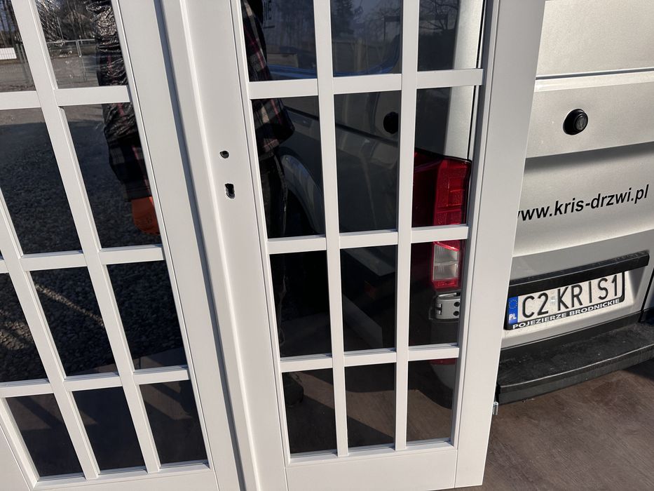 Drzwi wewnętrzne drewniane OD RĘKI dwuskrzydłowe białe Cała Polska