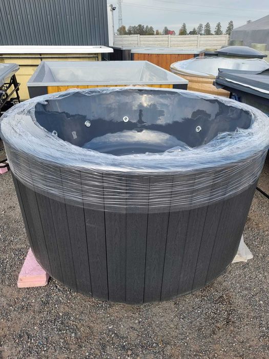 Balia ogrodowa 200x105 hydromasaż aeromasaż lampa LED piec zew