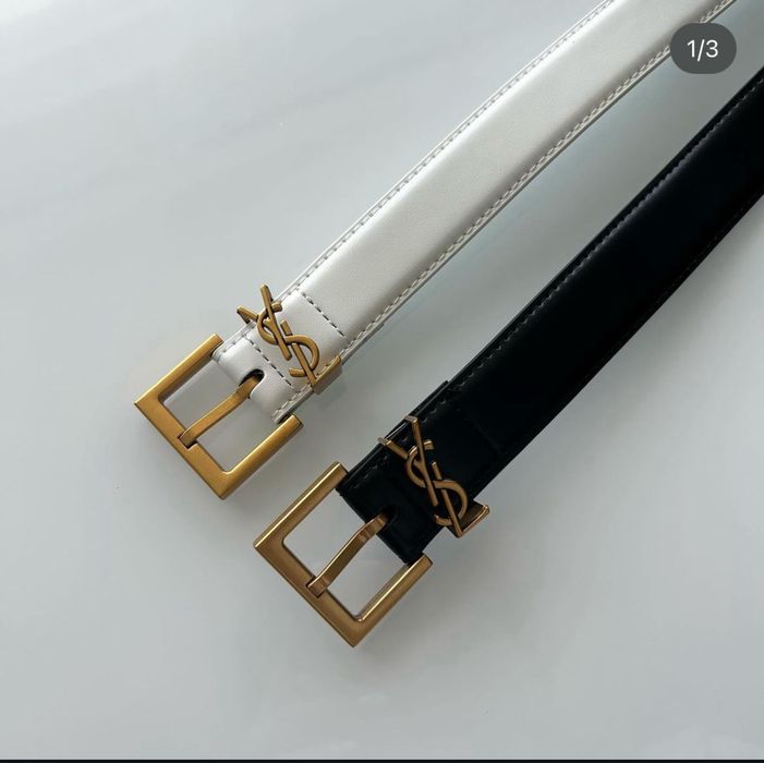 Pasek YSL czarny skóra 110cm