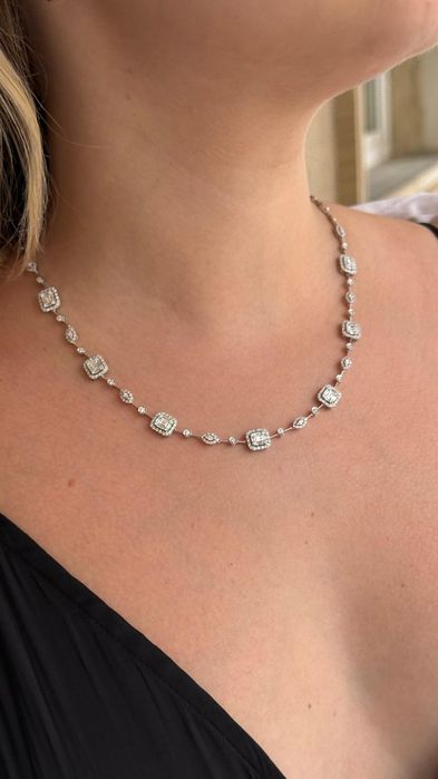Złoty naszyjnik z diamentami 2.99ct p.750