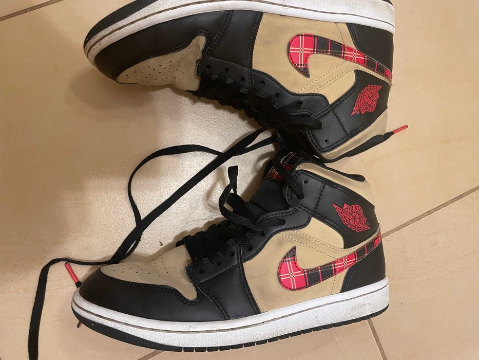 Buty Sneakersy Jordan 1 mid se tartan swoosh MLTIKOLOR rozmiar 40,5 WYPRZEDAŻ