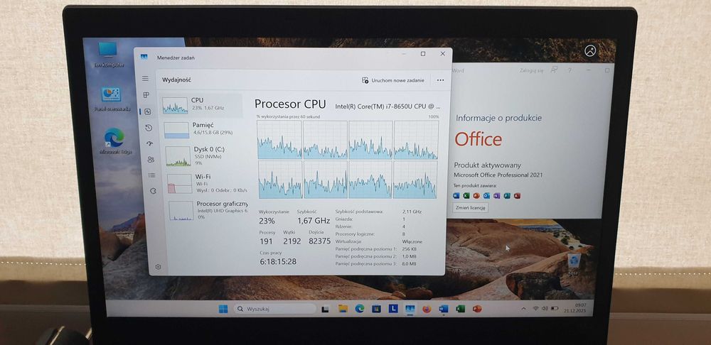 Thinkpad i7 20GB RAM 1TB SSD W11 x64 Office, nowy dysk, nowa bateria