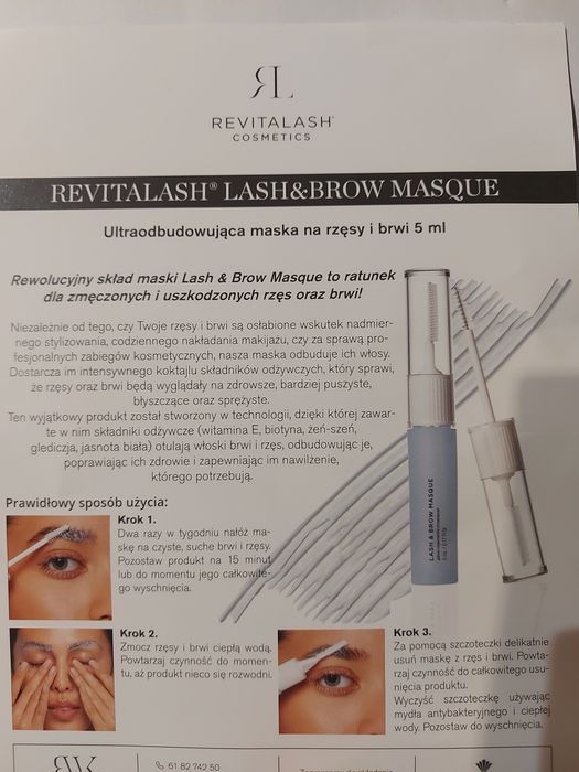 Odżywka, maska do brwi i rzęs Revitalash
