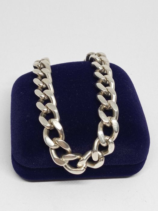 Lombardowski. Srebrna bransoletka pr.925 30,34g dł.21cm Pancerka