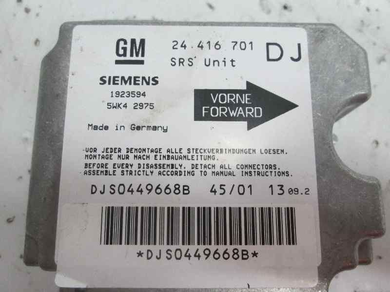 CENTRALINA AIRBAG OPEL VECTRA B 2001 -24416701