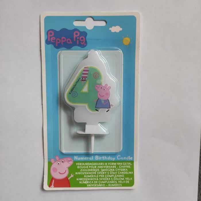 Świeczka na tort Świnka Peppa cyfra 4