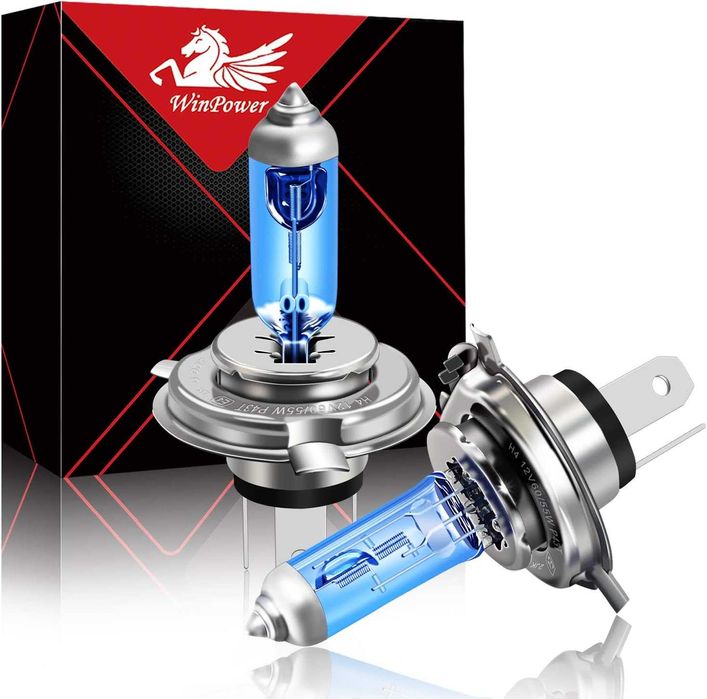Lâmpadas de halogéneo WinPower 24V H4 P43t Super Brilhante Branco
