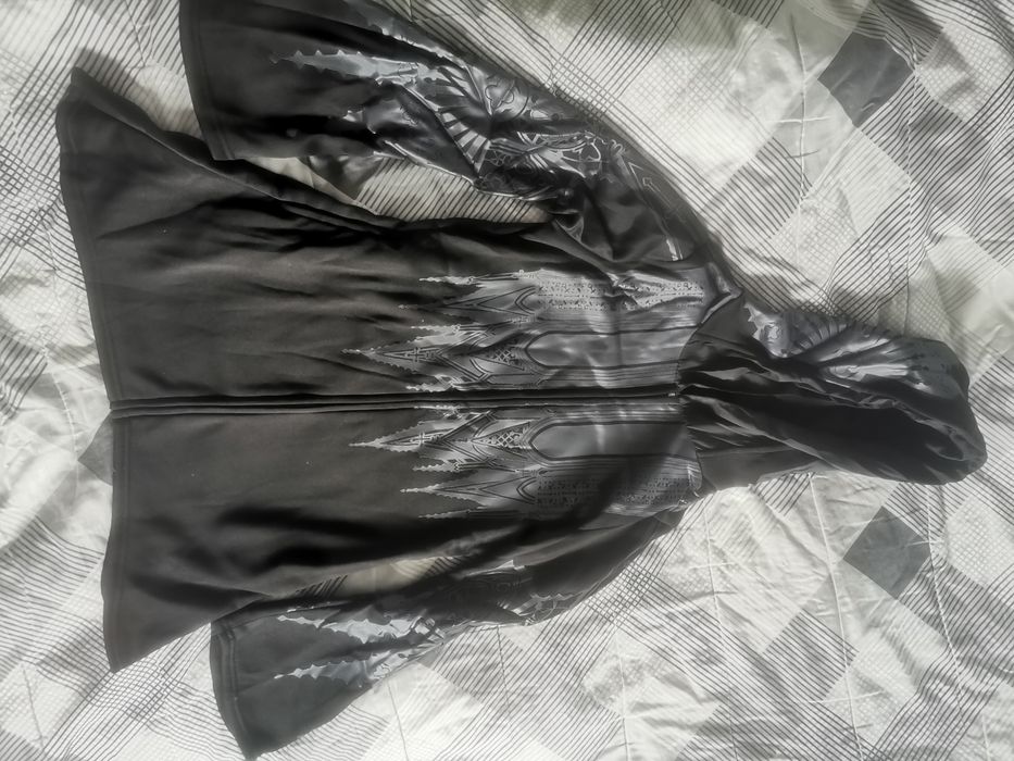 Cathedral hoodie Casaco médio com capuz, estampagem e fecho lua