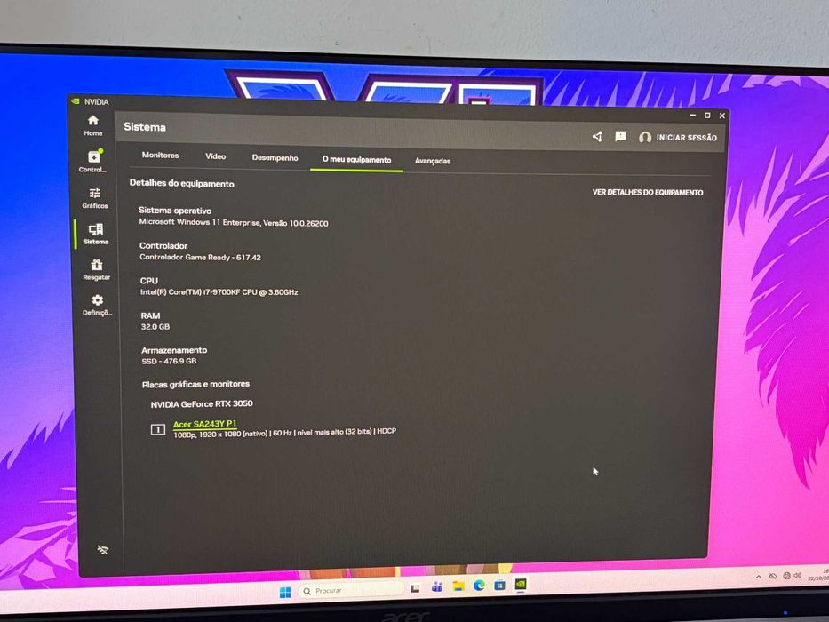 Pc/Gaming i7-9700KF/RTX 3050 8Gb / 32Gb Ram/WaterCooler/Completo