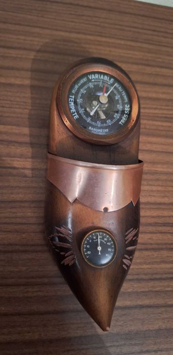Barómetro, Termómetro Antigo - estilo sapato