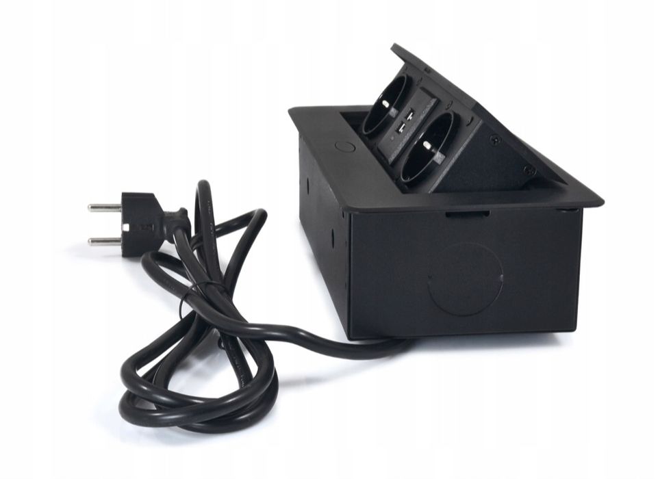 Power port biurkowy z dwoma gniazdami 230V oraz USB