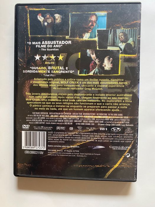 DVD do Filme “ Wolf Creek “ , de Greg McLean