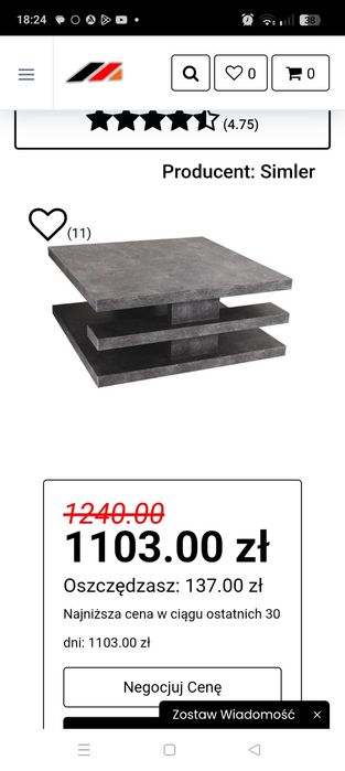 Stolik kawowy marmur