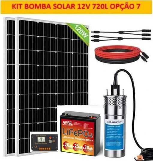 Kit bomba de água submersível solar de 12V /24V NOVO