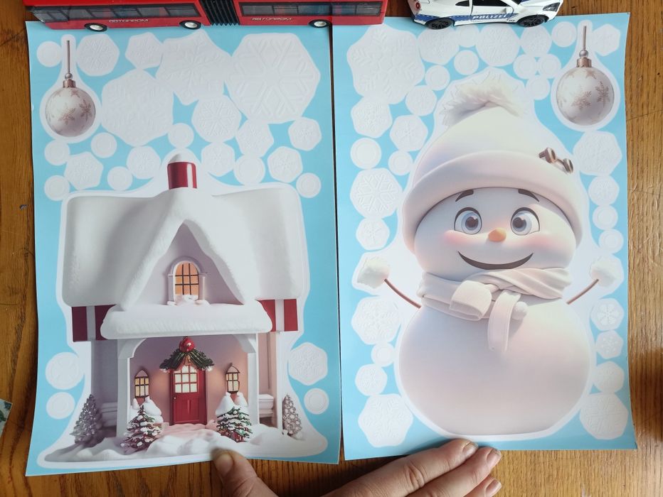 новорічні наклейки на вікна, багаторазові